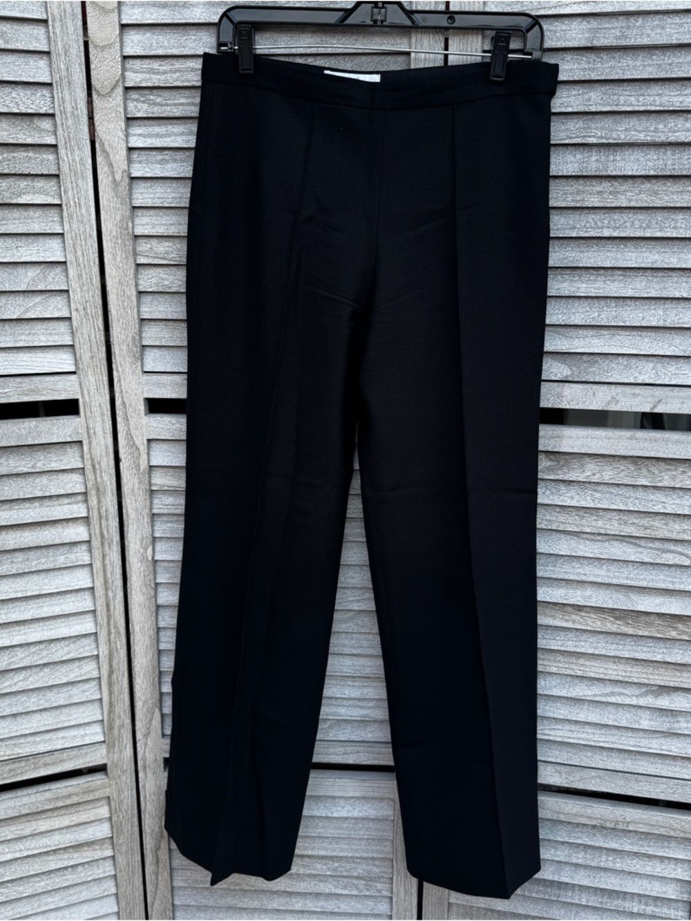 Vintage Le Dix Balenciaga Paris Black 100% Wool Straight Leg Dress Pant France